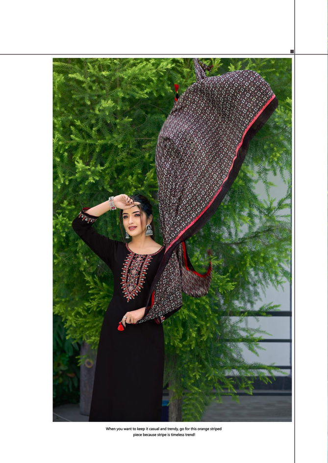 Samreen By Mittoob Hand Work Rayon Designer Kurti With Bottom Dupatta Wholesalers In Delhi